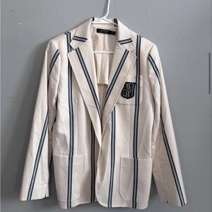 Ralph Lauren Cream Blazer with Navy Stripe